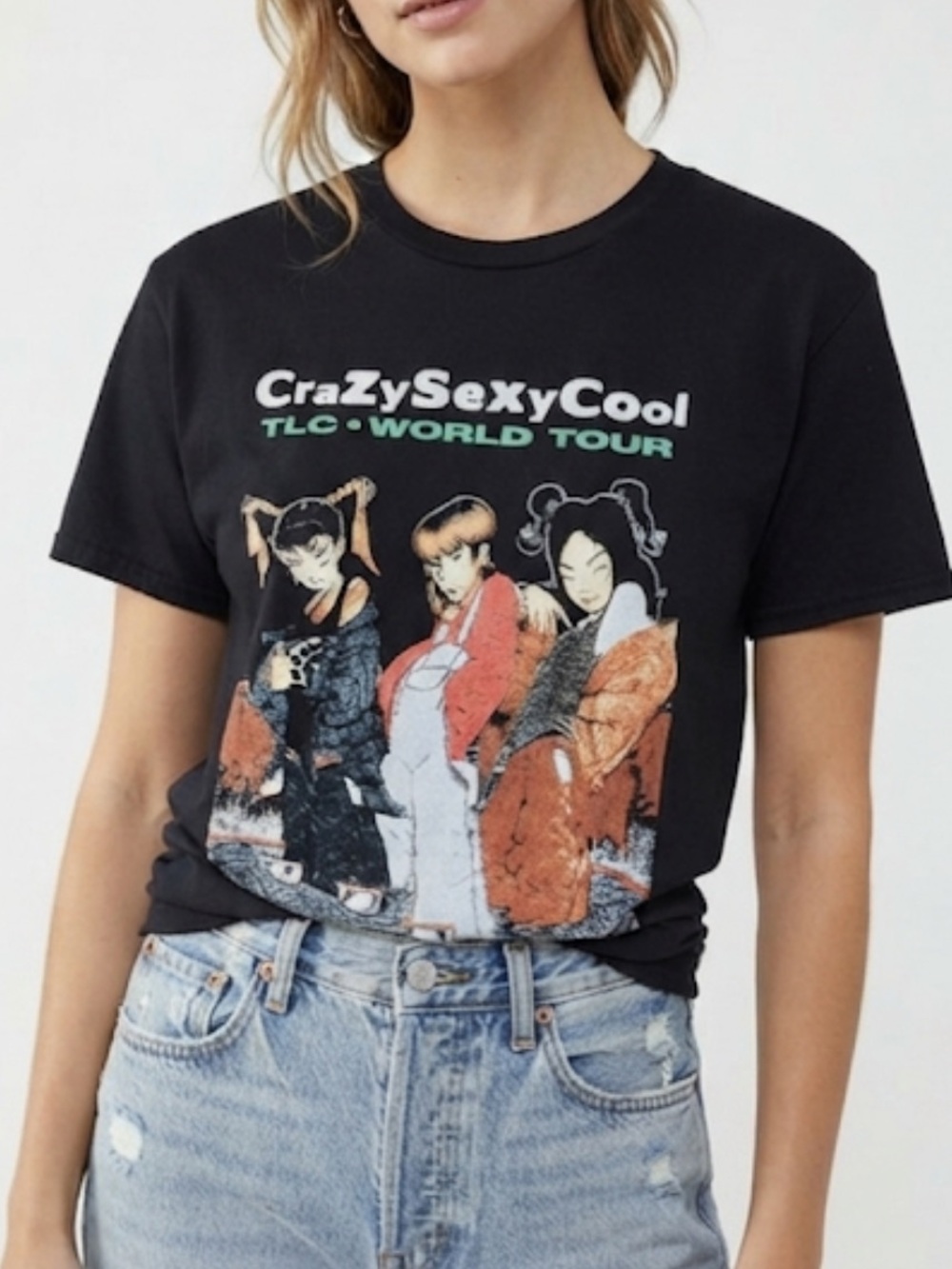 PACSUN TLC CrazySexyCool World Tour Graphic Band Tee
